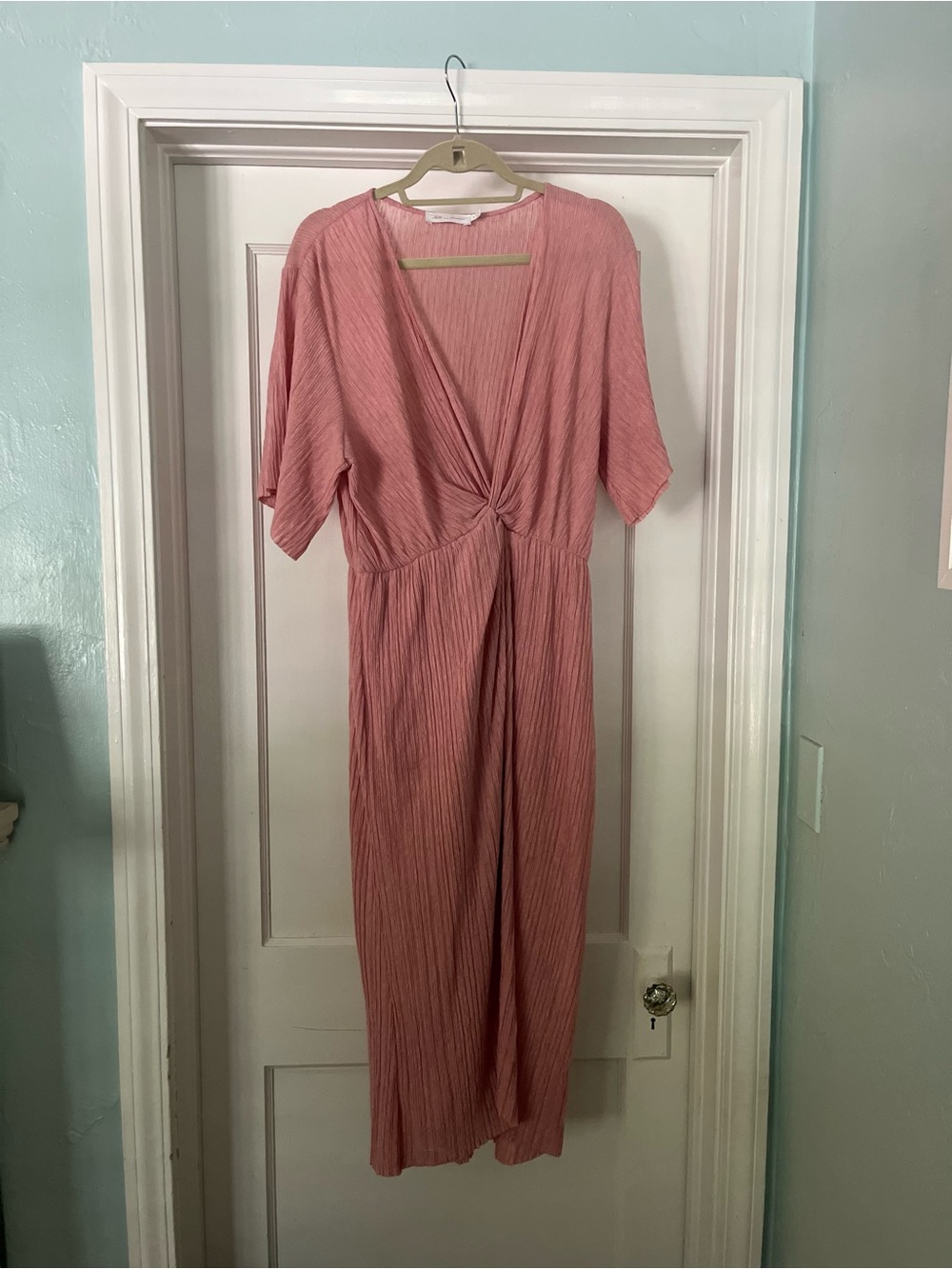 All in Favor Dusty Rose Pleated Maxi Dress
